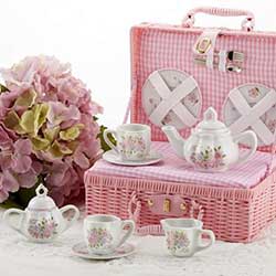 Pink child's tea set
