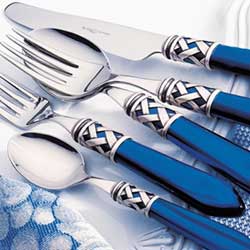 Vietri blue-handled flatware 